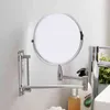 ORZ Bathroom Shaving Cosmetic Extendable 7inch 1X3X Magnifying Double Side Makeup Faced Rotatalbe Round Wall Mirror