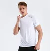 Giyim Tees T-Shirt Yaz Erkekler Spor Spor Koşu Yoga Kısa Kollu Siyah Beyaz Koyu Mavi Gri