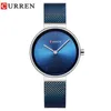 Curren Wrist Watch Women Watches Luxo Marca de Aço Senhoras Azul Quartz Mulheres Relógios Esporte Relogio Feminino Montre Femme 9016 Q0524