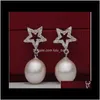 Stud Jewelry Drop Delivery 2021 A Pairs Of 9-10Mm Rice Shape White Natural Pearl Earrings High Quality Sier Accessories Bropy