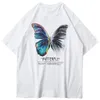 Hip Hop surdimensionné T-Shirt hommes Streetwear Harajuku couleur papillon T-Shirt à manches courtes coton ample HipHop T-Shirt grande taille 267Z