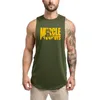 العلامة التجارية صالات رياضية الملابس اللياقة البدنية الرجال تانك الأعلى الجيش الأخضر رجل كمال الاجسام strusters تانك القمم تجريب القميص أكمام قميص 210421