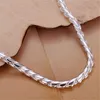 Doteffil 925 pulseiras de prata esterlina 4mm Corrente de cobra parafuso se encaixa encantos europeus 20cm diy moda jóias mulheres presente