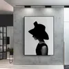 Schwarz-Weiß-Wandkunst auf Leinwand, Gemälde, Porträt, Poster und Drucke, Audrey Hepburn, Mädchen, Wandbild für Wohnzimmerdekoration