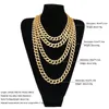 Hip Hop Bling Chains Jewelry Mens Gold Miami Miami Cuban Rink Stainclaces Diamond Iced Out Chian Neclace330n