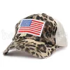 Leopard Ponytail Hats American Flag Hafted Caps Net Caps USA Niepodległość Dzień Kobiet Kameflage Baseball Cap CyZ31878372161