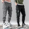 3XL XXXL Multi-Pocket Elastyczny Design Harem Pant Mężczyźni Streetwear Punk Hip Hop Casual Spodnie Joggers Mężczyzna Dancing Pant X0723