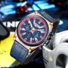 Männer Quarz Armbanduhren Mode Luxus Chronograph Uhren mit leder lässig Sportuhr für männliche Orologio uomo