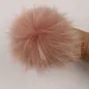 DANKEYISI Luxury Fluffy Raccoon Fur Pompom Ball Keychain Real Fur Pom Pompom Mink Fur Pompon For Hats Bags Shoes Accessories Y21111