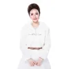 Womens Lady Faux Bont Lange Mouw Sjaal Wrap Revers Collar Pompom Bal Lace Up White Shrug Cape Bridal Wedding Party Jacket Jas H0923