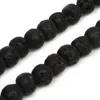 Inne 8-12 mm Fit DIY Charm Beads Natural Stone czarny wulkaniczny wulkaniczny luźno każdy 39 cm do biżuterii Making Accessories RITA22
