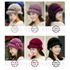 Winter Frauen Floral Skullies Weiche Wolle Gemischte Kaninchen Pelz Hut Warme Gestrickte Mützen Baggy Kopfbedeckung Kappe Motorhaube Femme Hiver 211119