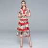 Mode robe d'été pour femmes dames à manches courtes dentelle patchwork broderie robes de mailles vestidos 210520