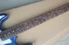 Guitarra eléctrica azul de la guitarra azul Metallic Azue 6 cuerdas con 1 cuerda con herrajes de oro, freteboard de palisandro, rendimiento de alto costo