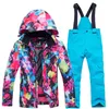 Skiing Jackets Russian Winter Children's Ski Suit Boys Girls Snow Clothing Snowboarding Sets Waterproof Outdoor Sports Wear Coat Pant