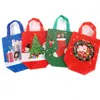 Tik Tok Non-woven Christmas Hand Bags Reusable Shopping Grocery Tote Reinforced Cartoon Handbag Party Favors Gift Boutique Clothing Shoes Packing 496