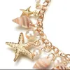 Straski z koralikami 1PC Bransoletka skorupowa żeńska perła Regulowana Boho przyjaźń prawdziwa morza morska Dzień Biżuterii Prezent 3391621