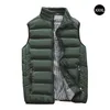 Men's Vests Mens Winter Windproof Sleeveless Jacket Men Warm Cotton Thickening Vest Coats Male Cotton-Padded Work Waistcoat Gilet Man