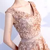 New Fashion Robe de Soiree Short Prom Dresses Sexy V Neck Lace petals Formal Evening Dress Party Gowns