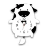 Horloges murales 12 pouces dessin animé grande horloge adolescent mignon simple modren vache silencieuse avec pendule créatif enfants chambre décoration cadeaux