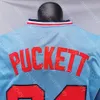 MI208 Kirby Puckett Jersey Hall of Fame Patch 1969クリームホワイトピンストライプグレークーパータウンホワイトレッドプレーヤーファンブループルオーバー敬礼