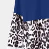 Plus storlek bomull randig leopard blus kvinnor casual o neck långärmad topp färg block tunika kvinna skjortor eleganta kvinnors blusar