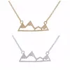 Fashionable mountain peaks pendant necklace geometric landscape character necklaces electroplating silver plated necklaces gift fo9179092