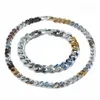 Nouveau Style Hommes Vieilli Silvergoldcolour Matériel Gravé V Initiales Émaillé Chaîne En Cristal Liens Patchs Collier Bracelet Ensembles MP1408581