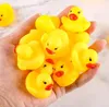 Party Favor Fashion Bath Water Duck Toy Baby Small DuckToy Mini Yellow Rubber Ducks Children Swimming Beach Gifts SN2500