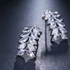 Stud Ekopdee Luxus Klassische Blattform Zirkon Ohrringe Für Frauen Mode Zierliche CZ Kristall Ohrring Braut Hochzeit Weiblichen Schmuck