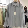 Solid All Match Buttoned Shirts Women Purple Blouses Korean Fashion Women Long Sleeve Tops Simple Soft Blusas Mujer 210514