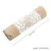 Élégant chemin de Table en Jute toile de jute dentelle tissu alble coureurs fête de mariage décoration de la maison table en tissu moderne 210708