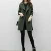 Women's Wool & Blends Women Autumn Winter Solid Color Lapel Double-Breasted Mini Coat Female Woolen Outwear Button-Down Jacket Lady Chic Plu