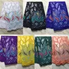 5 yards 멋진 어두운 녹색 Bazin Brocade 레이스 패브릭 아프리카 면화 재료 자 수 PL71399