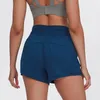 Running Shorts Essential Casual Drawstring Fitness Gym Linerless Mulheres Suave Sinta Alta Ascensão Treino Esporte com Bolso