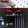 FOHEEL Square 16 inch 40cm*40cm Rainfall Shower Head Stainless Steel Polished Chrome Bathroom Square Rainfall Shower Heads 210724