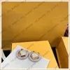 Damas Fashion F Carta Earings Marcas Joyas Accesorios Lujos Para Mujeres 3 Diseñadores De Color Ear Stud De Alta Calidad Para Valentines Regalo