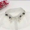 Bow Ties Korean Style Handmade Beads Fake Collar For Sweater Blouse False Women Turn Down Detachable Collars Clothes Accessories Donn22