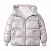 Bebé de invierno Chaqueta acolchada de algodón engrosada Niños y niñas Cara brillante Abrigo con capucha para niños 211203