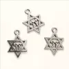 Lot 200pcs Star Hexagram Tybetański Silver Charms Wisiorki Do Biżuterii Dokonywanie Kolczyk Naszyjnik Bransoletka Akcesoria do łańcucha 21 * 15mm DH0187