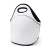 Scatole di isolamento termico in bianco per sublimazione Materiale in neoprene impermeabile Bianco Home Picnic Cartoon Lunch Bags Portable Black SN5402