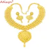 Adixyn India Long Necklace/Earrings Jewelry Set For Women/Girls Gold Color/Brass African/Ethiopian/Dubai Party Gifts N09277 H1022