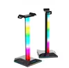 EB01 EB02 Hörlurtillbehör Ställ Fingeravtryck Kontroll RGB Gaming Headset Desk Bracket Telefonhållare w/3,5mm AUX 2 USB -laddare Ports