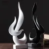 Flame Sculpture Home Living Room Handicraft Decoration Porch Office Soft Resin 210414
