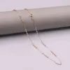 Au750 Real 18K Rose Neckalce For Women FemaleColor Beads Chain Gold Necklace 16.5''L Gift