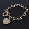 Women stainless steel bracelets TURN TO Heart gold silver OT chains Pulsera Bracelet Fashion Jewellry forever-love t style262r