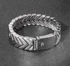 Punk-Stil, Schlangenknochen-Gliederschlüsselbeinkette, Edelstahl, Herrenarmband, Armreif, 18 mm, 8,66 Zoll, 132 g Gewicht, Silber