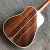 41 tum fast trä akustisk gitarr abalon bindande en bit nack mahogny i solbrast solid rosenträ baksida