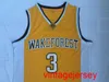 #3 Chris Paul Wake Forest College Retro Retro Throwback Basketball Jersey Costurado Bordado Vermelho Tamanho S-XXL