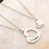 Pendant Necklaces 1Pair Fashion Friends Honey Lovers Couple Necklace Heart Shape Good Friendship Jewelry Valentine's Day Gift